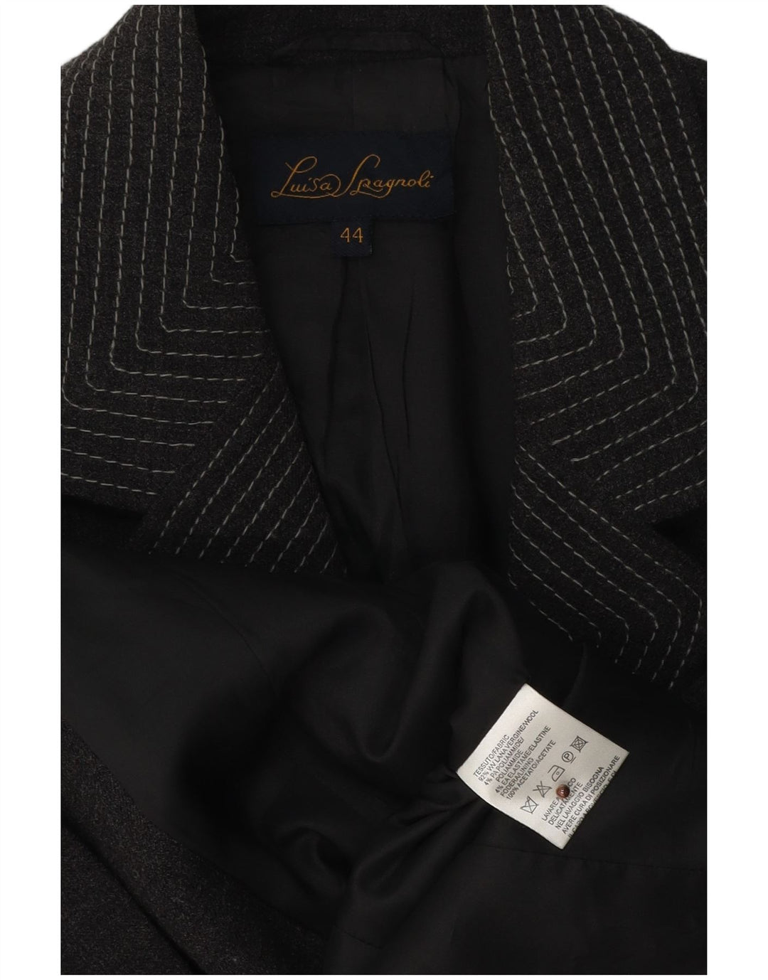 Luisa Spagnoli Damen Blazer Jacke IT 44 Mittelgraue Wolle