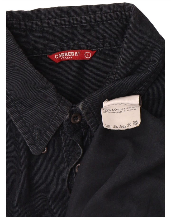 Carrera Herren-Cordhemd, groß, marineblau, Baumwolle