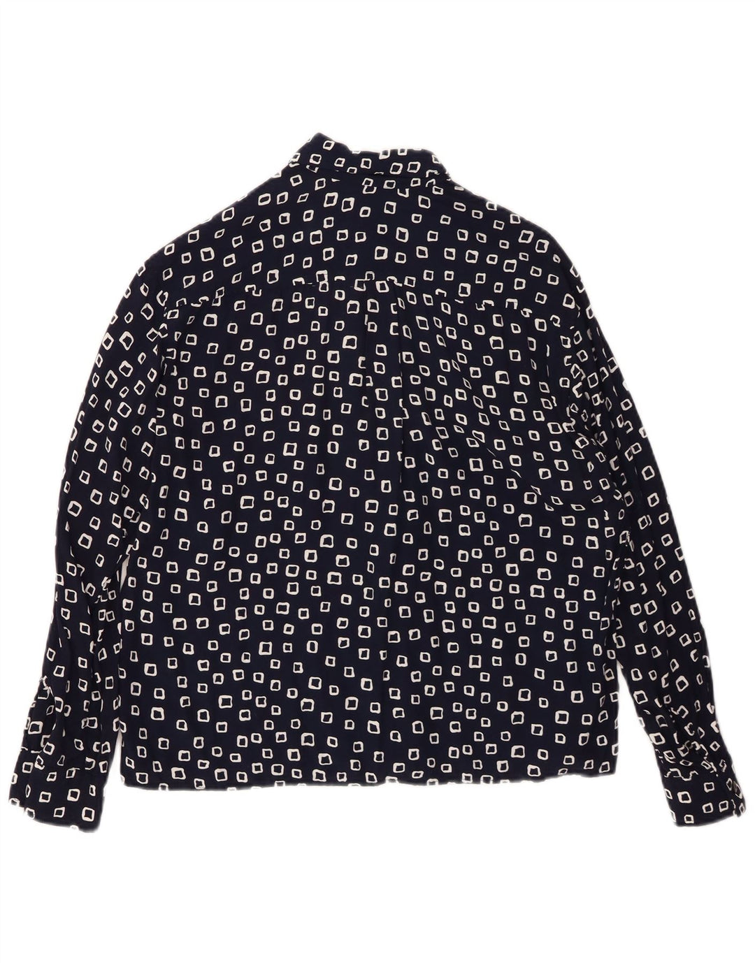 STEFANEL Damenhemd UK 16 Large Marineblau Geometrisch