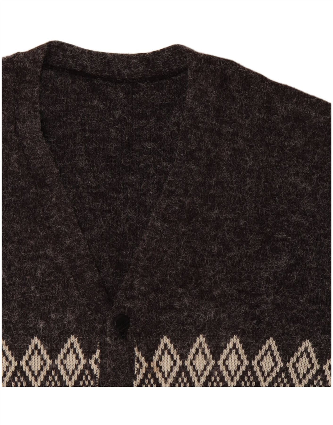 VINTAGE Herren Strickjacke XL Grau Argyle/Diamant