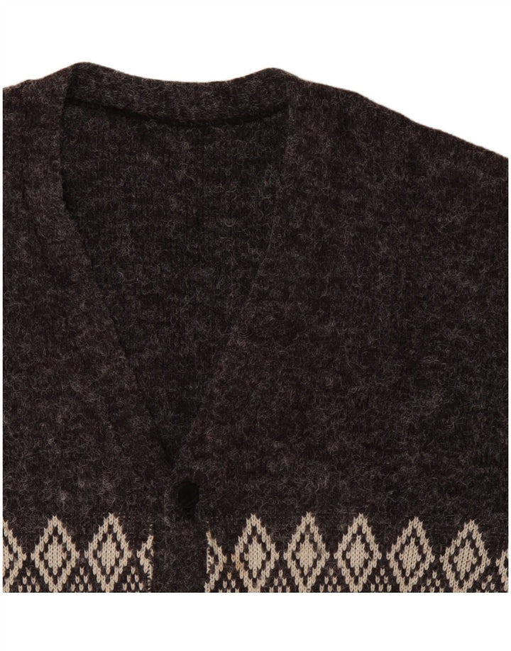 VINTAGE Herren Strickjacke XL Grau Argyle/Diamant