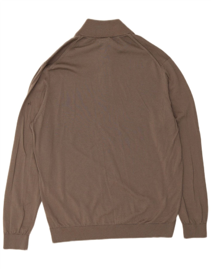 Massimo Dutti Herren-Pullover mit Reißverschluss, 2XL, braune Wolle