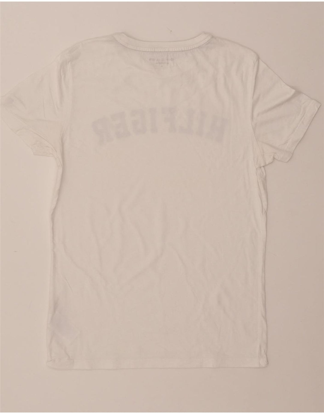 TOMMY HILFIGER Damen Grafik T-Shirt Top UK 14 Mittelweiße Baumwolle