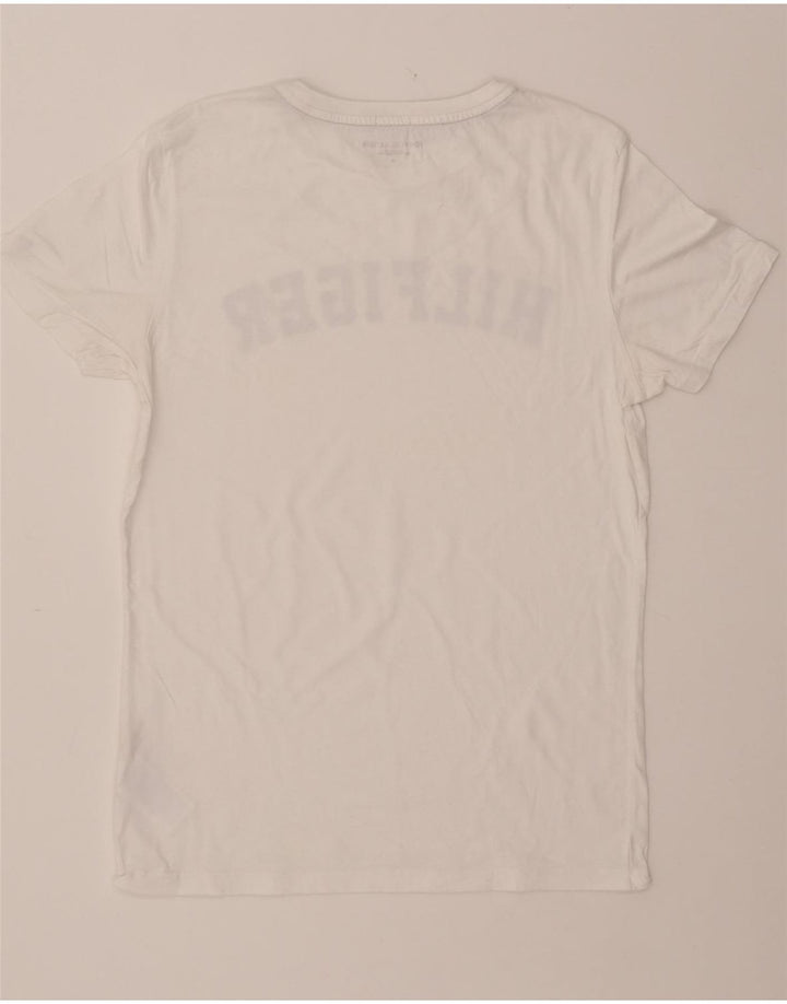 TOMMY HILFIGER Damen Grafik T-Shirt Top UK 14 Mittelweiße Baumwolle