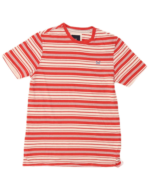 Crew Clothing Mens T-Shirt Top Medium Red Striped Cotton