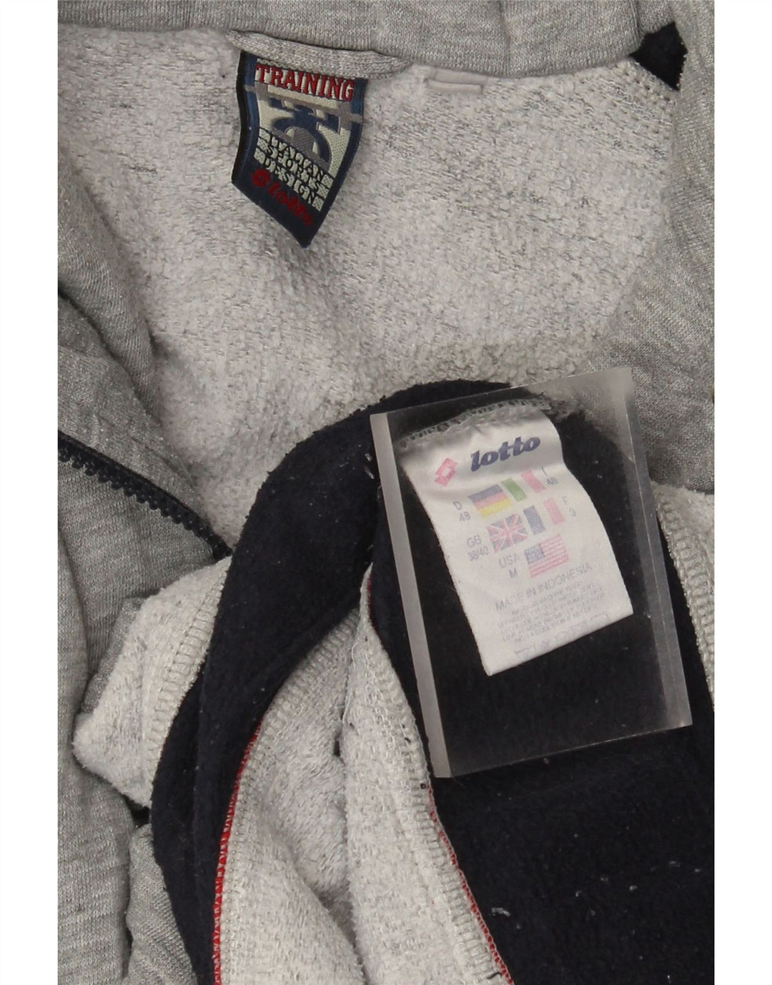 LOTTO Herren-Trainingsanzugoberteil mit Grafik, UK 38/40, Mittelgrau, Farbblock