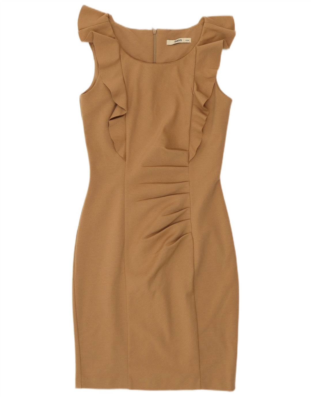 Ärmelloses, figurbetontes Damenkleid von Oasis, Größe S, Braun, Polyester