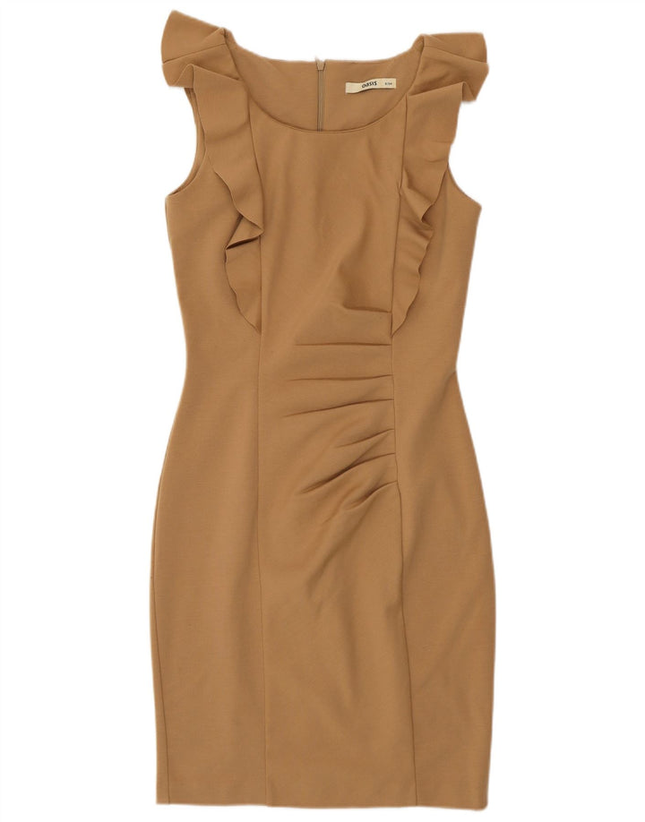 Ärmelloses, figurbetontes Damenkleid von Oasis, Größe S, Braun, Polyester