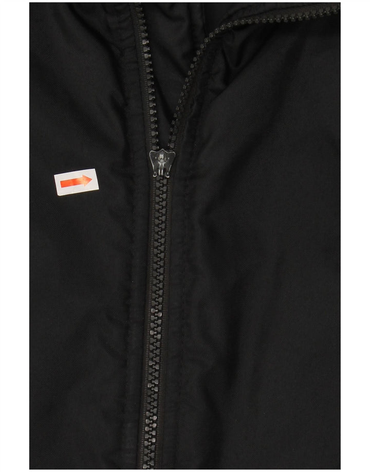 NIKE Herren Graphic Wattierte Jacke UK 39/41 Mittelschwarzes Nylon