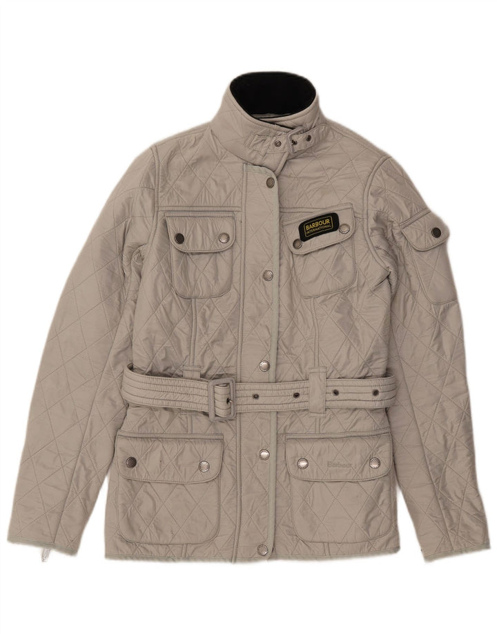 BARBOUR Womens Quilted Jacket UK 8 Small  Grey Polyamide