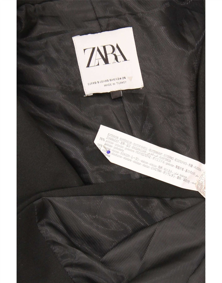 Zara Damen 2-Knopf-Oversize-Blazerjacke UK 6 XS Schwarz Polyester