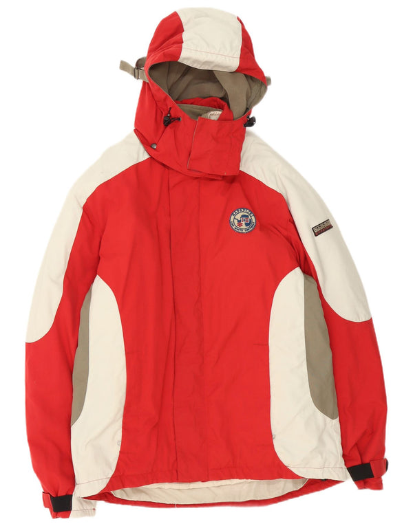 Napapijri Herren Geographic Graphic Skijacke UK 42 XL Rot Farbblock