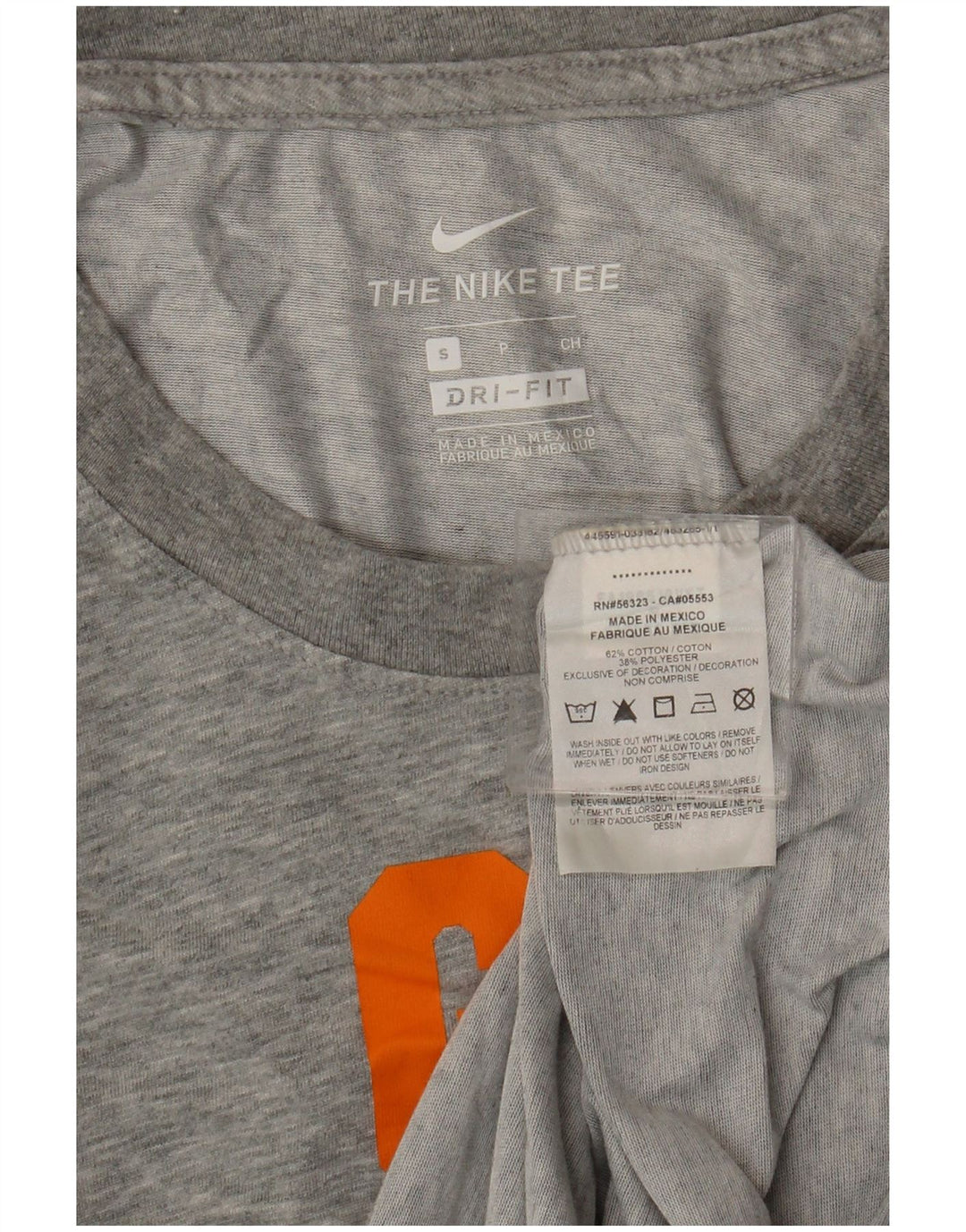 NIKE Mens Dri Fit Graphic T-Shirt Top Small Grey Flecked Cotton