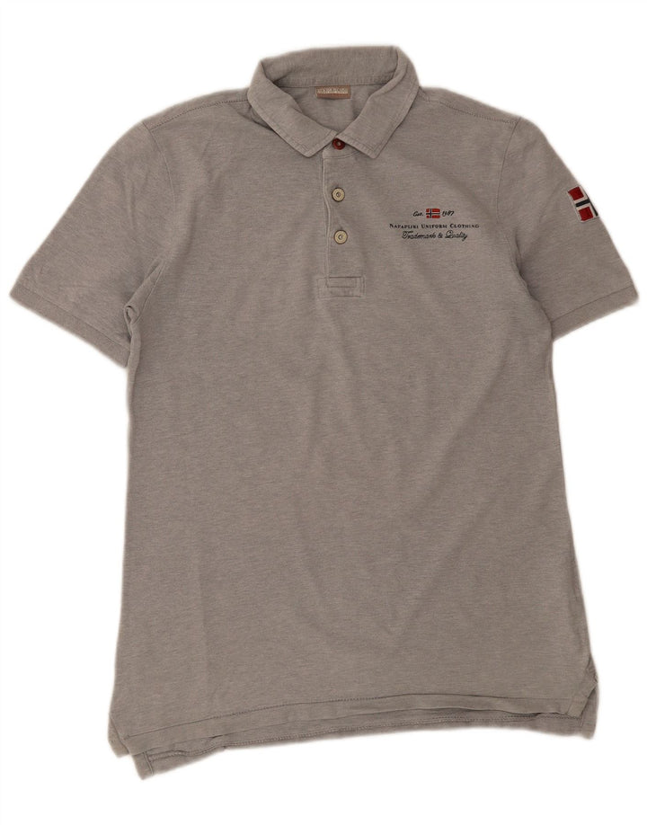 Napapijri Herren Geographic Poloshirt, Größe S, Grau, Baumwolle