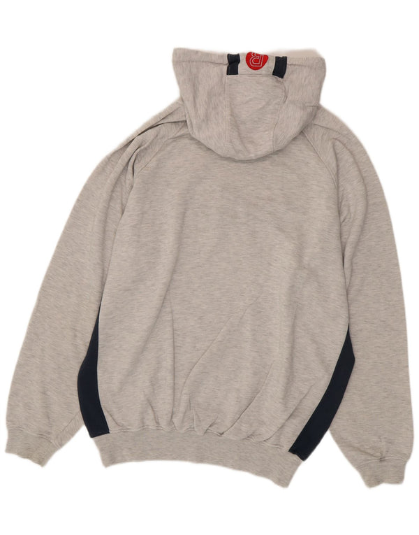 Reebok Herren Graphic Hoodie Pullover Große graue Colourblock-Baumwolle