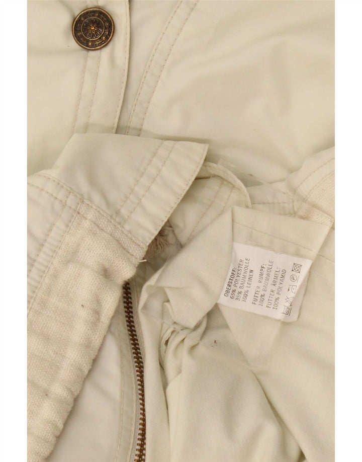 Vintage Damen Übergroße Kapuzen-Utility-Jacke UK 20 2XL Off White