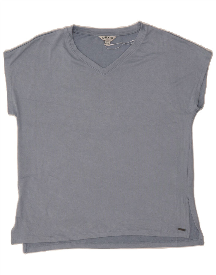 ORVIS Womens Classic Fit T-Shirt Top UK 14 Medium Blue Polyester Vintage Orvis and Second-Hand Orvis from Messina Hembry 