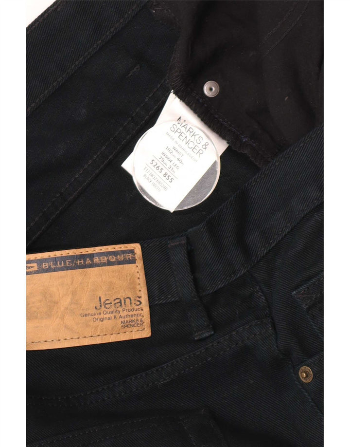 Marks & Spencer Herren Straight Jeans W40 L31 Marineblaue Baumwolle