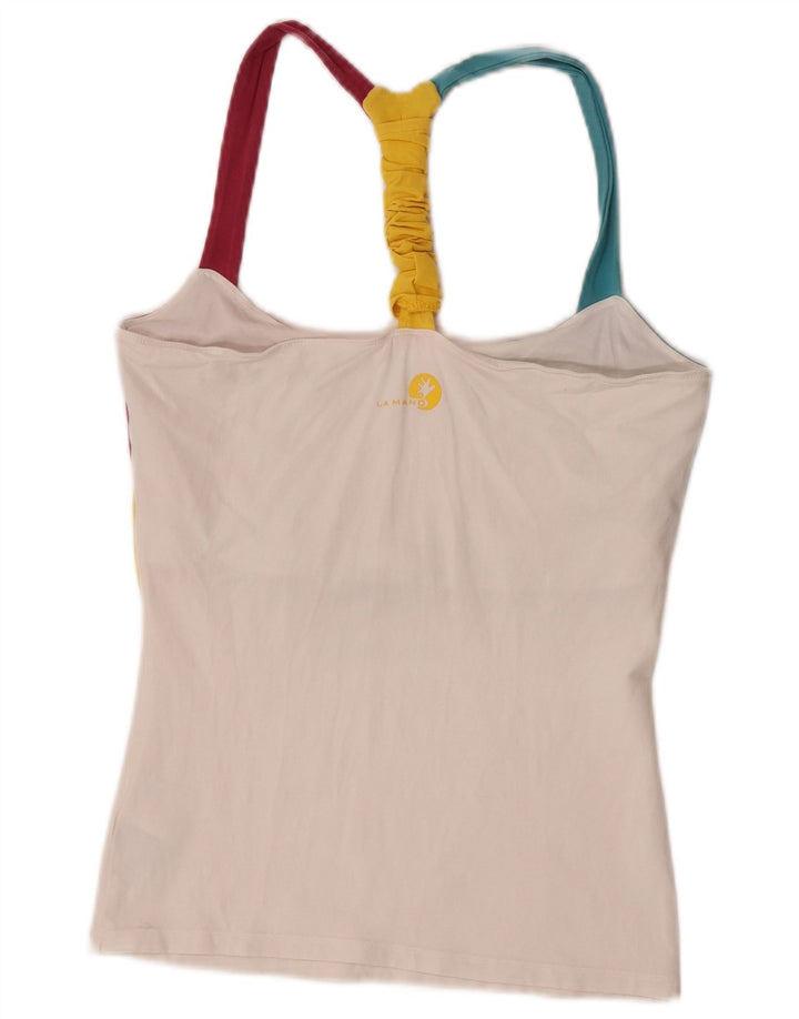 SALEWA Neckholder-Top für Damen, UK 10, Größe S, Weiß, Colourblock-Baumwolle