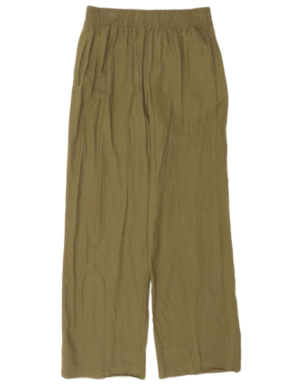 Zara Damen Freizeithose mit weitem Bein, Größe S, W26, L31, Grün