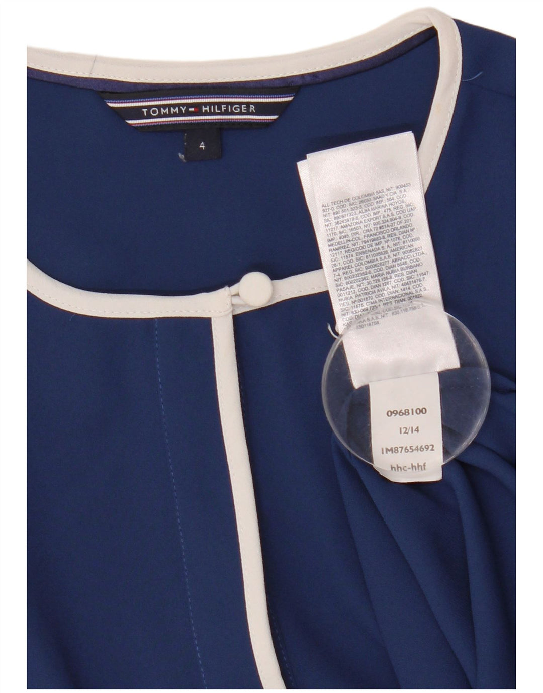 TOMMY HILFIGER Damen-Blusenoberteil mit lockerer Passform, US 4 Small, Marineblau, Polyester