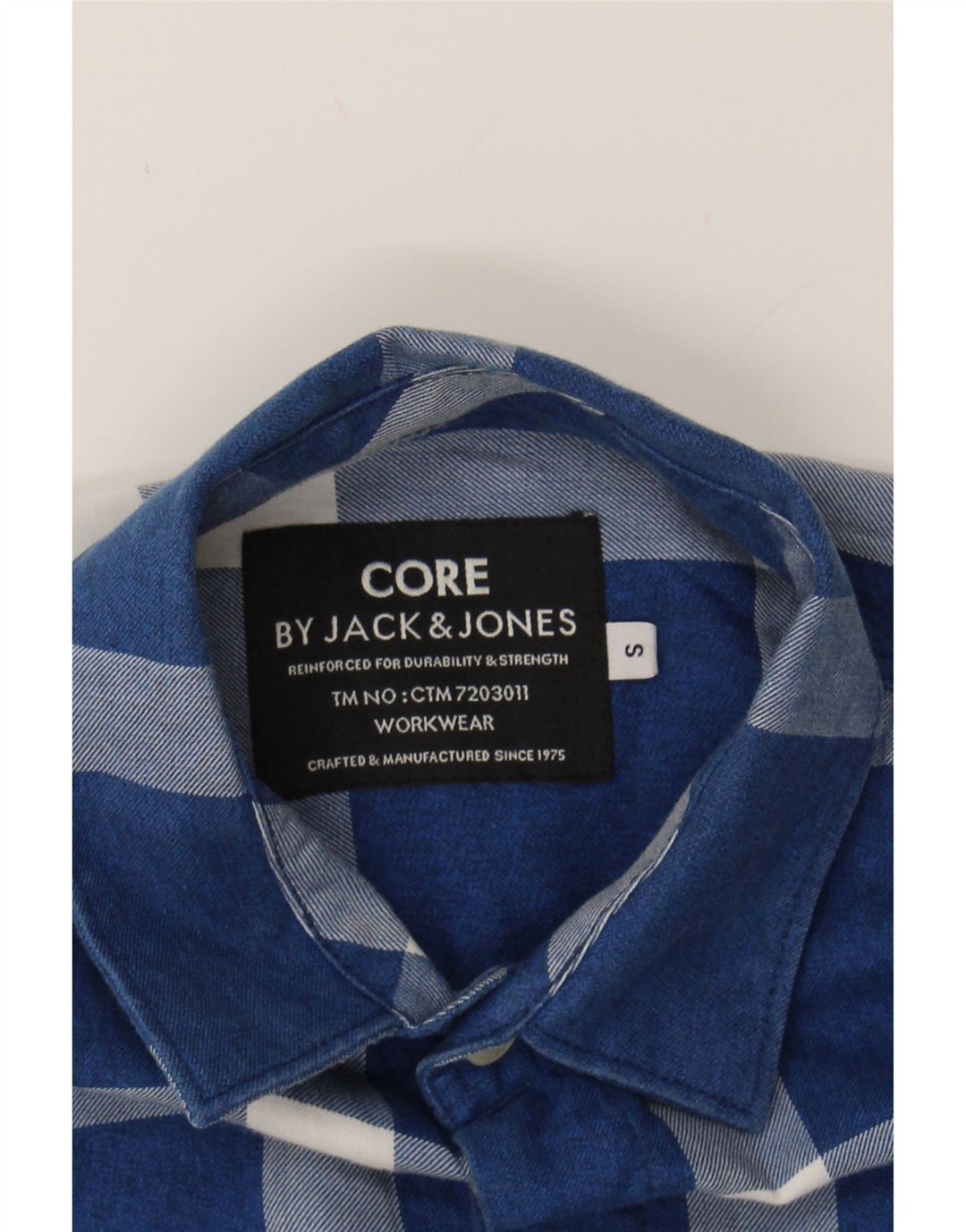 JACK & JONES Mens Short Sleeve Shirt Small Blue Check Cotton Vintage Jack & Jones and Second-Hand Jack & Jones from Messina Hembry 