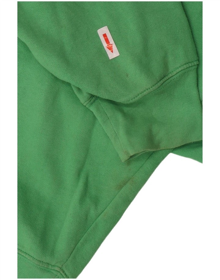 Zara Damen Crop Oversized Sweatshirt Pullover UK 10 Small Grüne Baumwolle