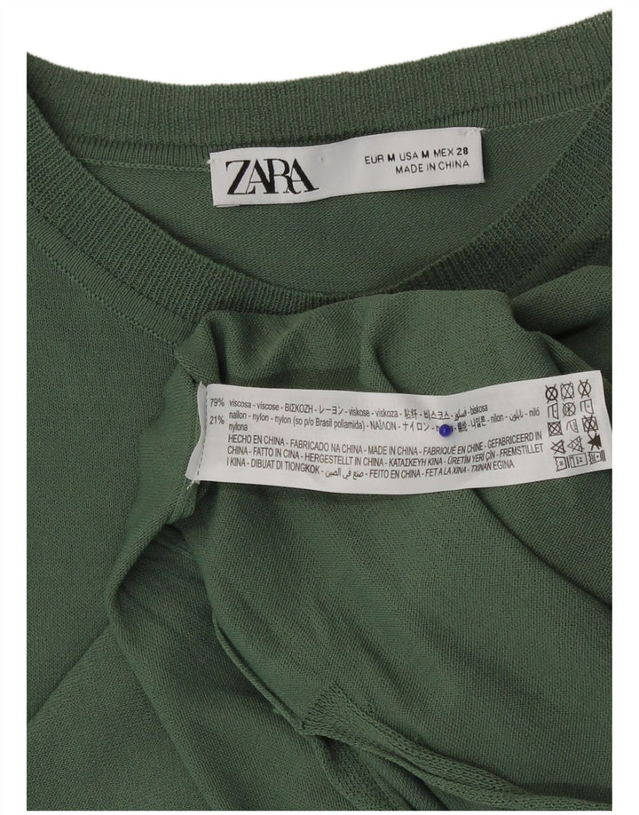 Zara Damen Maxikleid UK 12 Mittelgrüne Viskose