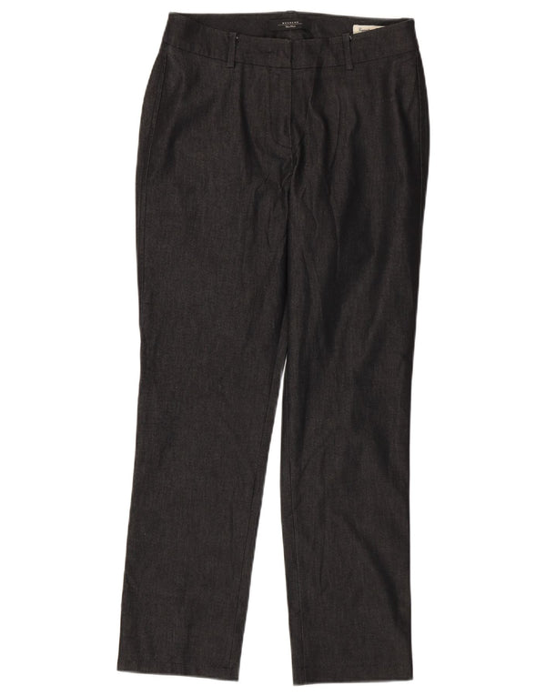 Max Mara Damen Weekend Straight Casual Hose UK 8 Small W28 L28 Grau