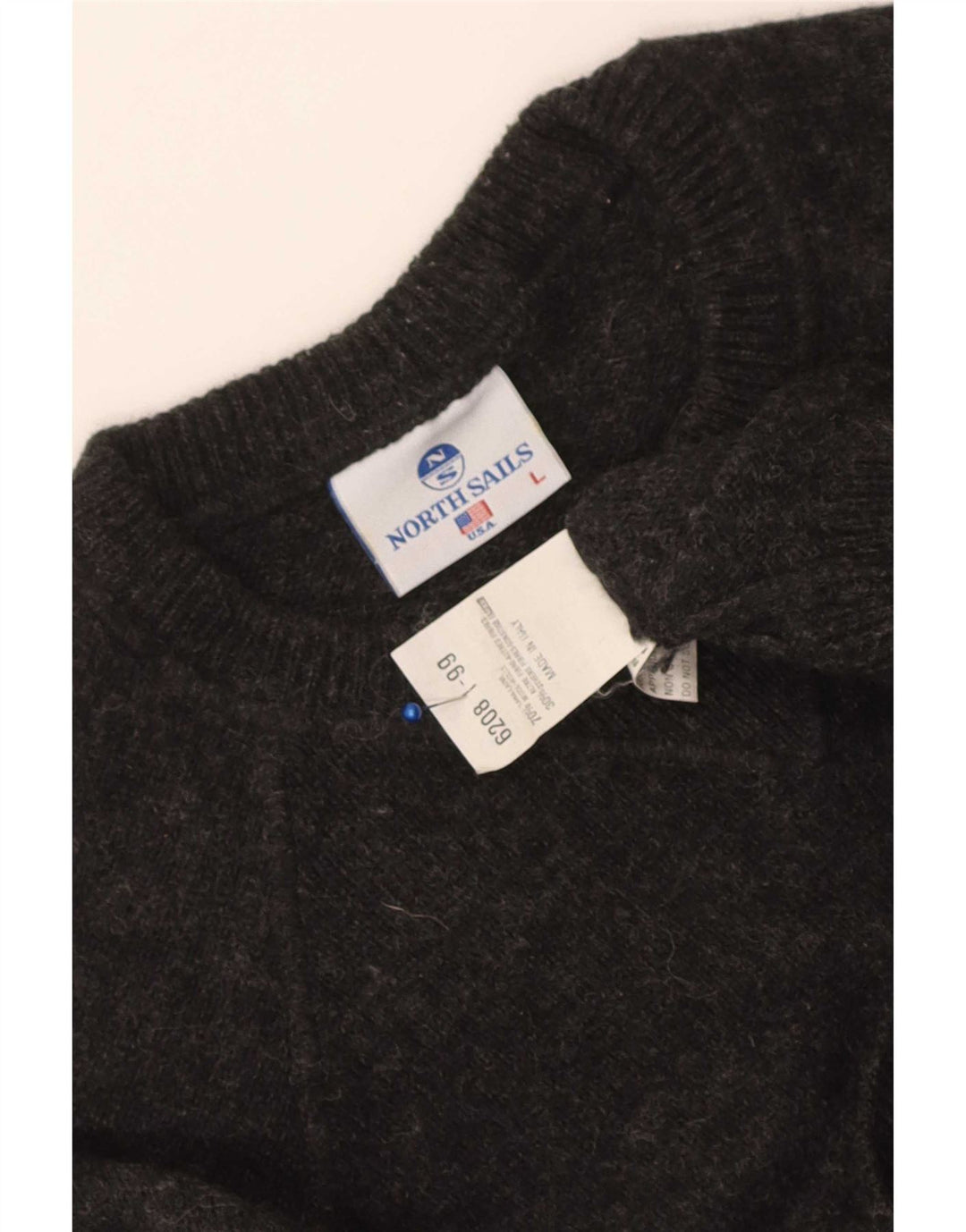 North Sails Herren-Pullover mit Rundhalsausschnitt, große graue Wolle