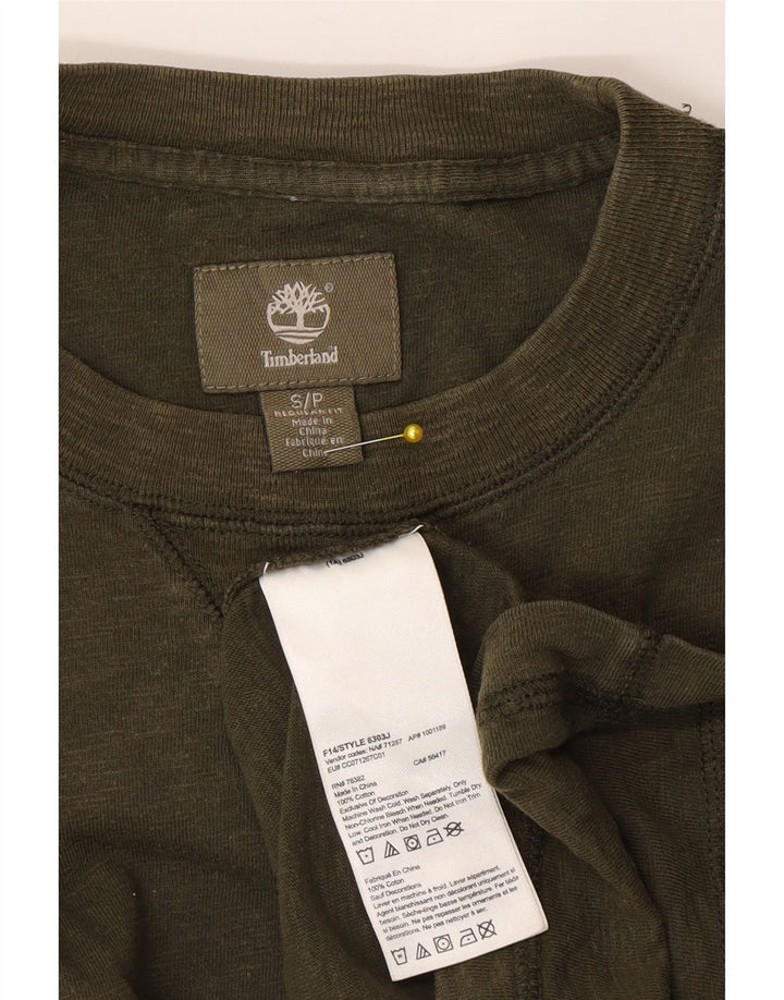 Timberland Herren-Oberteil, langärmelig, klein, grüne Baumwolle