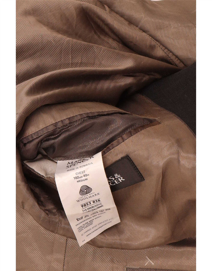 Marks & Spencer Herren-Blazer mit 2 Knöpfen, UK 40, mittelgraue Schurwolle