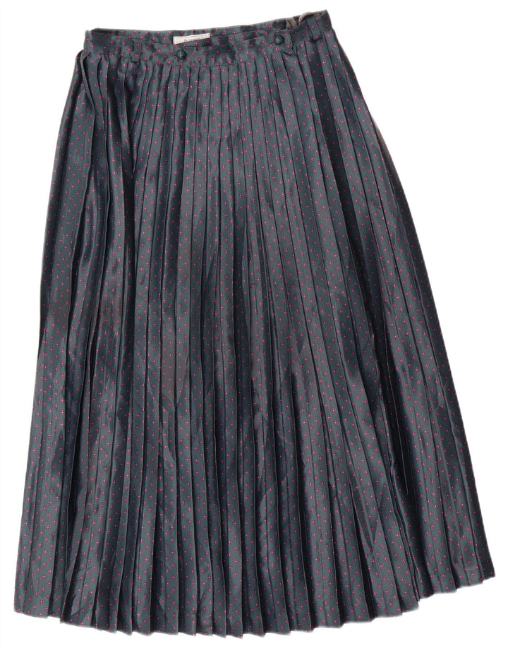 Haupt Damen Messerfaltenrock W28 Mittelgrün geblümt