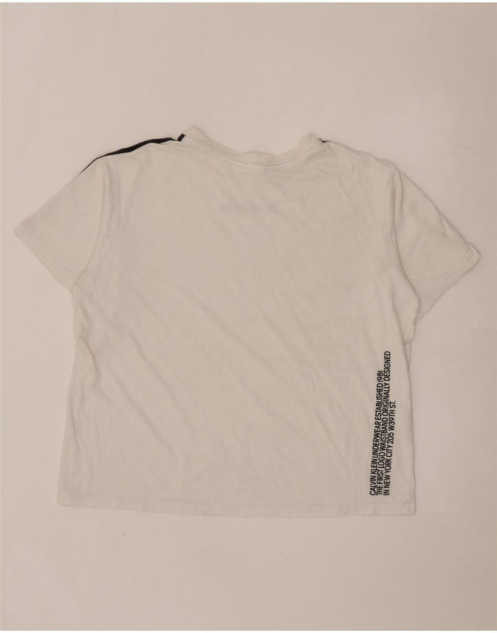CALVIN KLEIN Herren T-Shirt mit Grafik, groß, weiß gestreift