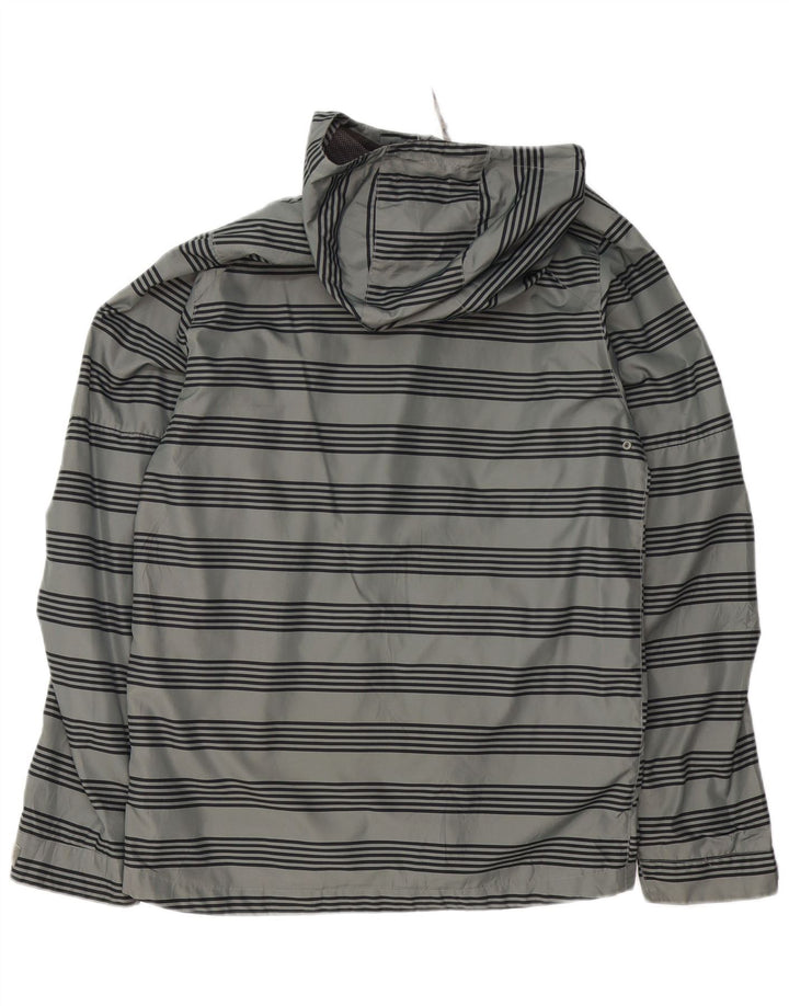 Burton Herren-Regenjacke mit grafischer Kapuze, UK 38, mittelgrau gestreift, Polyester