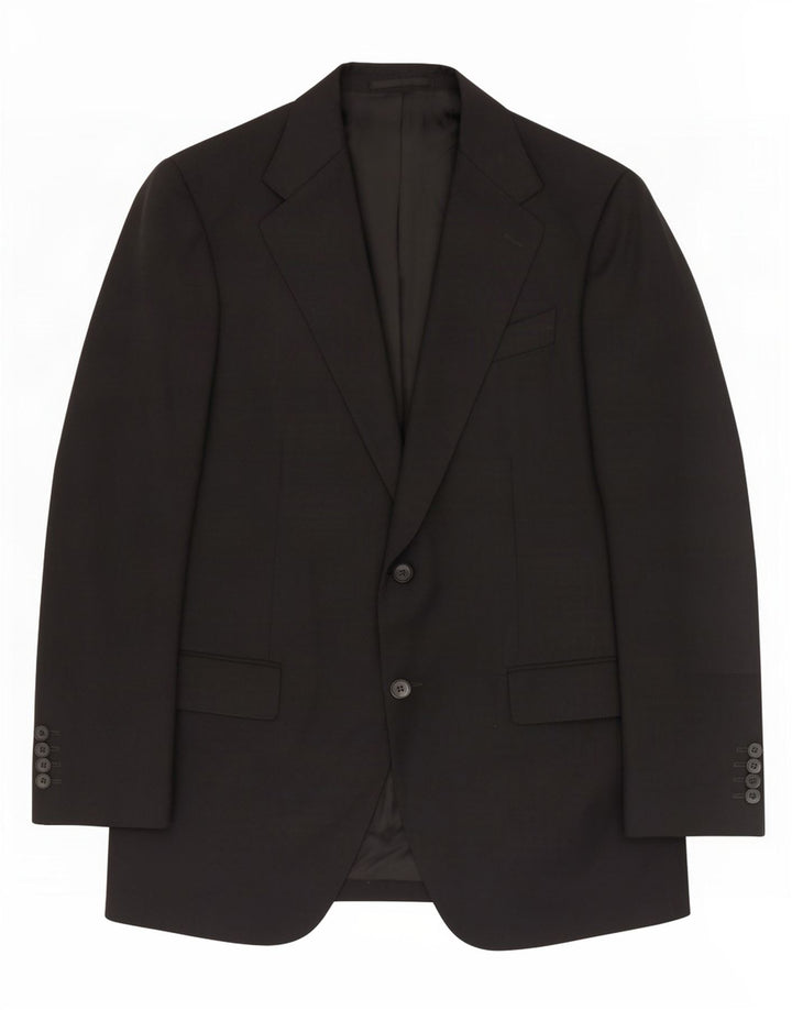 Trussardi Herren-Blazer mit 2 Knöpfen, IT 52 XL, schwarze Wolle
