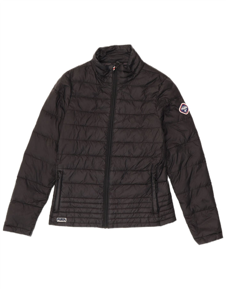 PUFFA Wattierte Damenjacke, Größe 8 XS, schwarzes Nylon