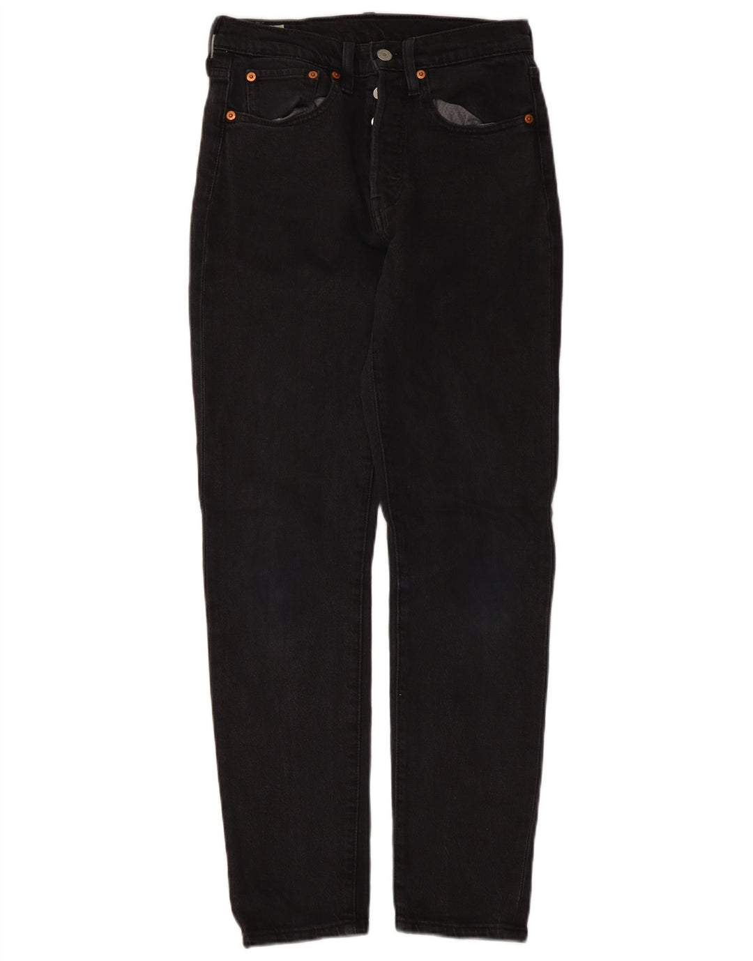 Levi's Herren 501 Straight Jeans W26 L30 Schwarze Baumwolle