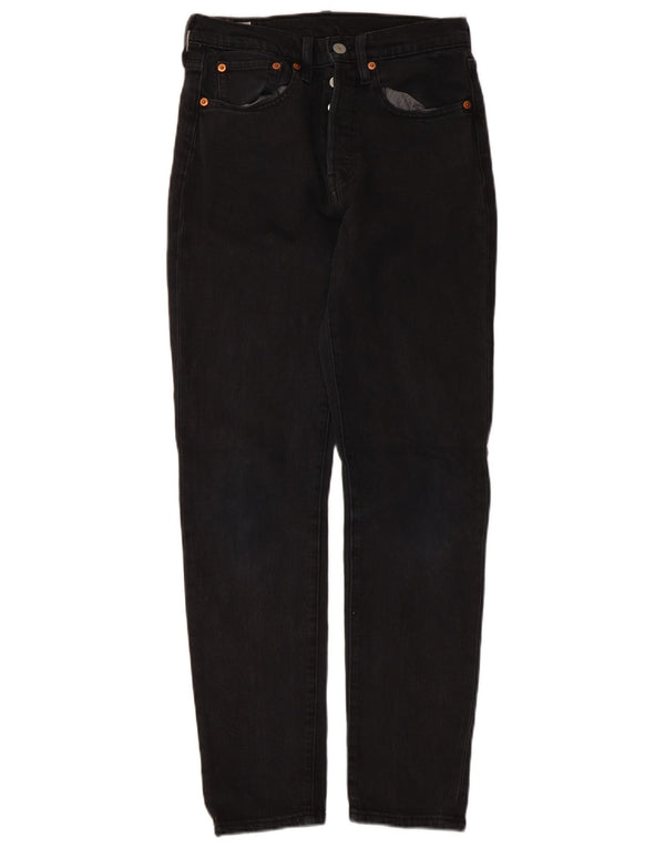 Levi's Mens 501 Straight Jeans W26 L30 Black Cotton