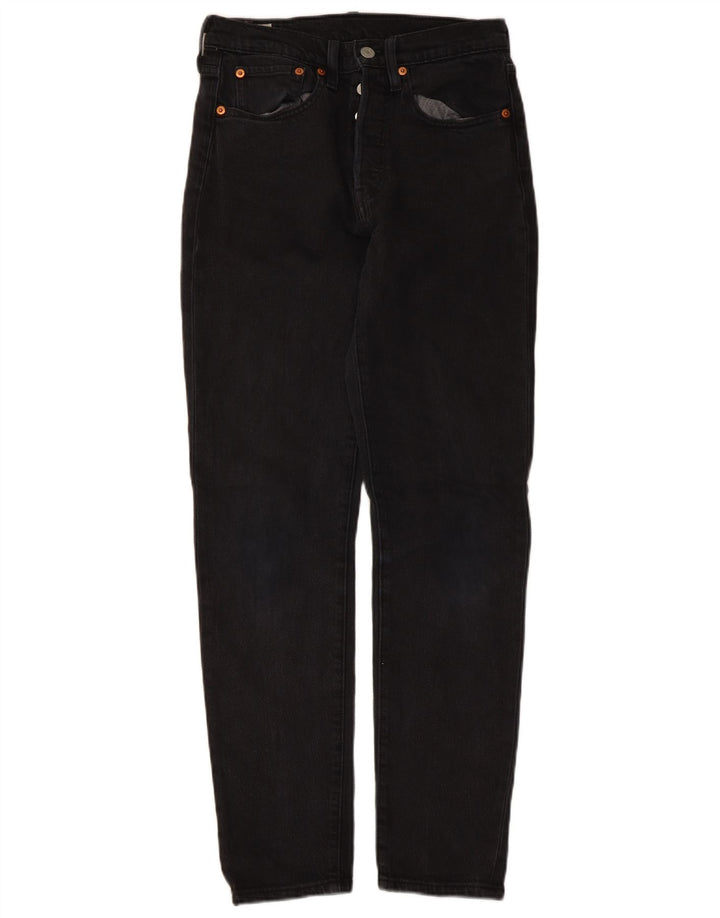 Levi's Herren 501 Straight Jeans W26 L30 Schwarze Baumwolle