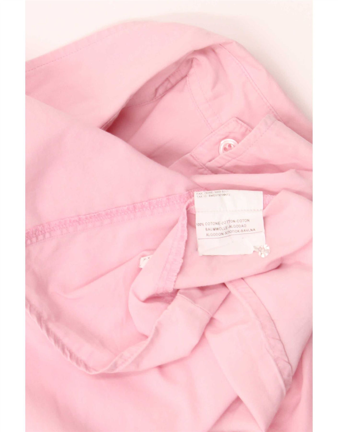 Benetton Damen-Hemd UK 14 aus mittelrosa Baumwolle