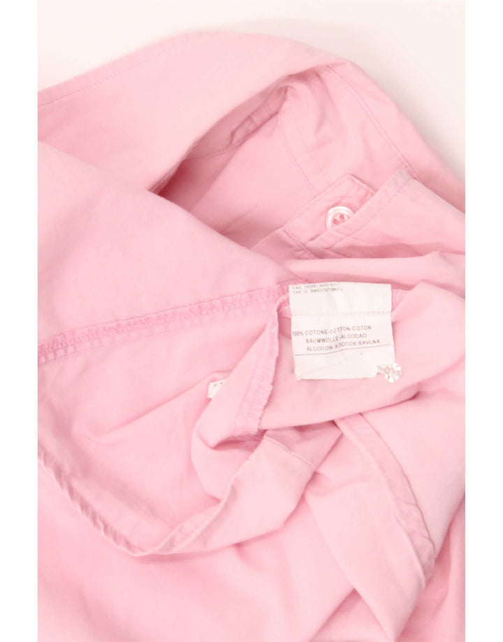 Benetton Damen-Hemd UK 14 aus mittelrosa Baumwolle