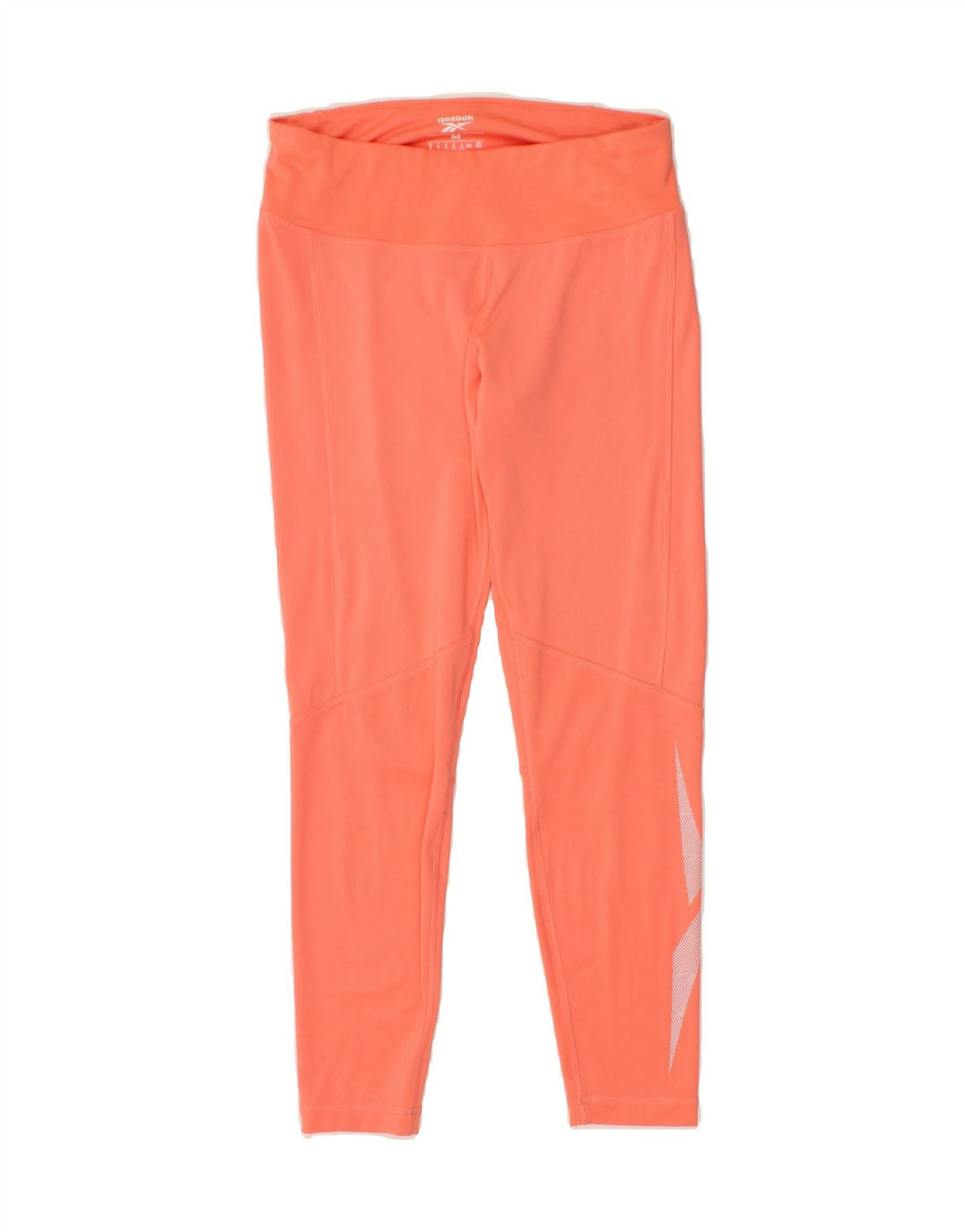 REEBOK Womens Graphic Leggings UK 12/14 Medium Orange Polyester Vintage Reebok and Second-Hand Reebok from Messina Hembry 