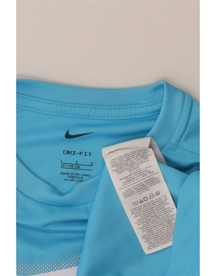 Nike Dri Fit Grafik-T-Shirt für Jungen, 12–13 Jahre, groß, blau, Polyester