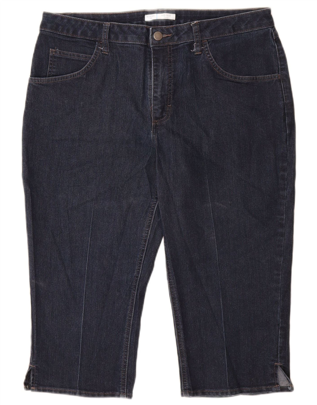 LEE Damen Riders Mid Rise Capri Jeans US 14 Large W34 L19 Marineblau