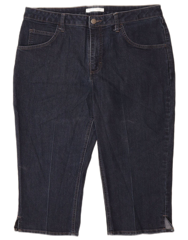 LEE Damen Riders Mid Rise Capri Jeans US 14 Large W34 L19 Marineblau