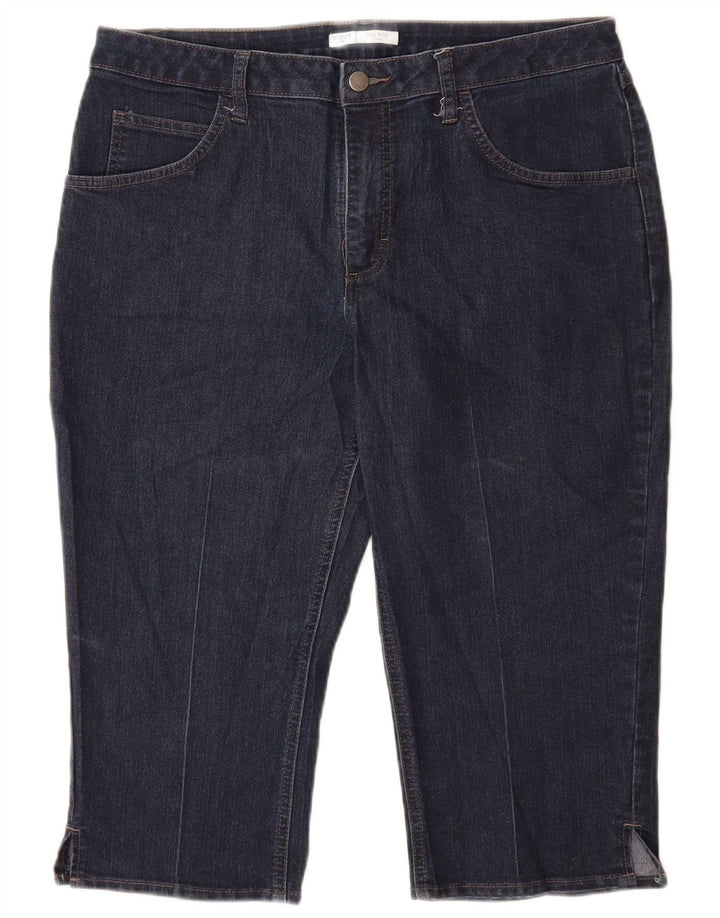 LEE Damen Riders Mid Rise Capri Jeans US 14 Large W34 L19 Marineblau
