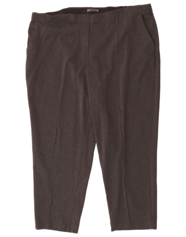 Marks & Spencer Damen gerade geschnittene Hose UK 24 4XL W40 L25 Grau