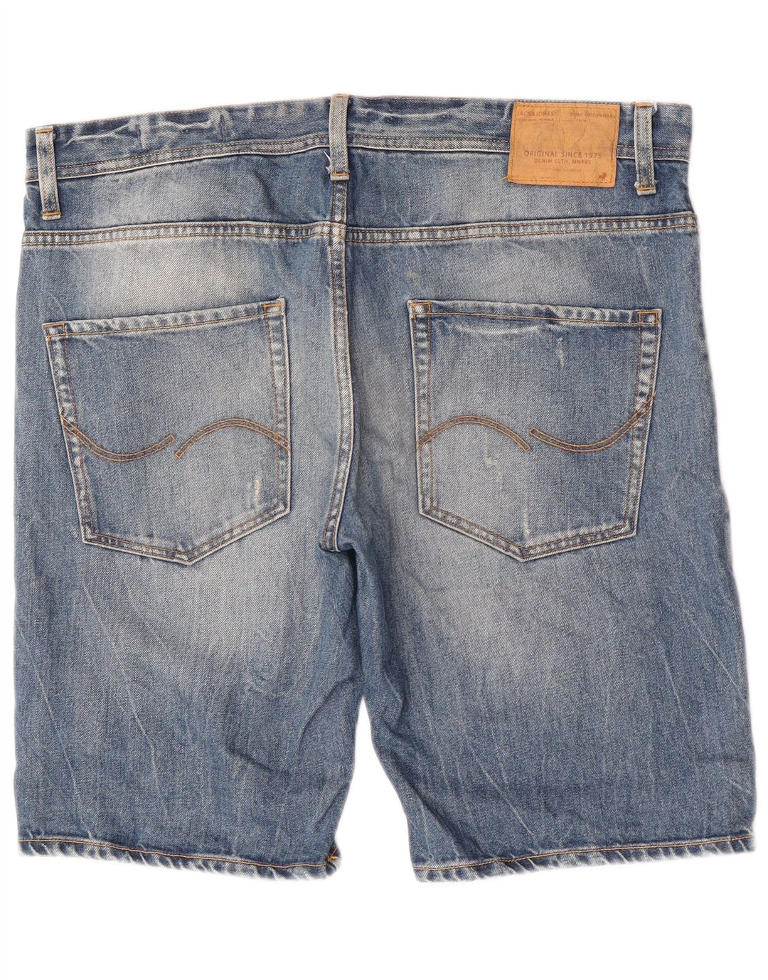 Jack & Jones Herren-Jeansshorts im Distressed-Look, normale Passform, W38, XL, Blau