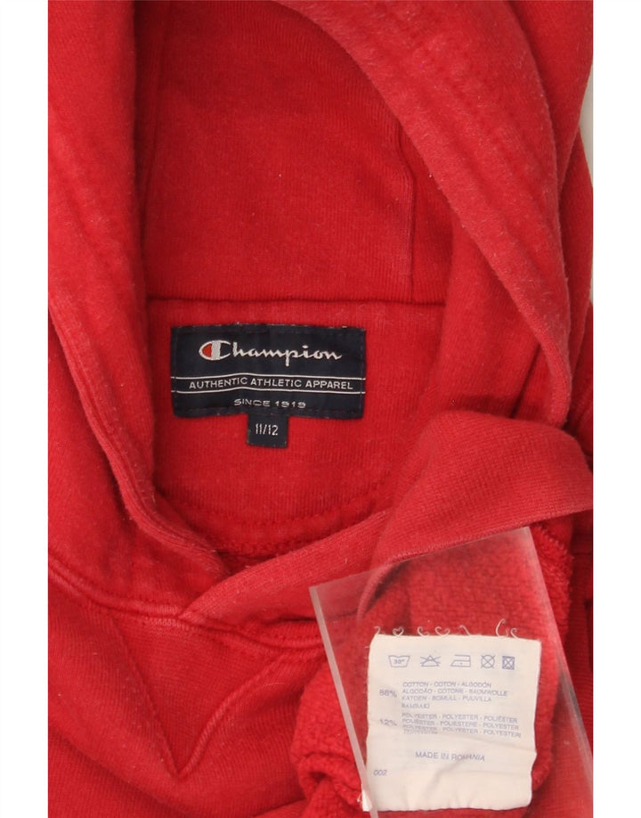 CHAMPION Kapuzenpullover mit Grafik für Jungen, 11–12 Jahre, rote Baumwolle